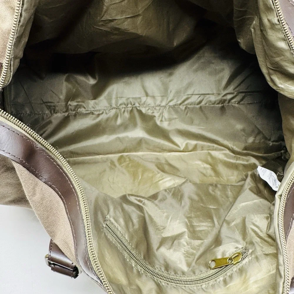 Tellus Weekender Duffle And Gym‎ Bag Sports Olive Brown Shoulder Strap